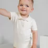 Pique polo bodysuit
