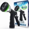 Best Garden Hose Nozzle (HIGH Pressure Technology) – 8 Way Spray Pattern