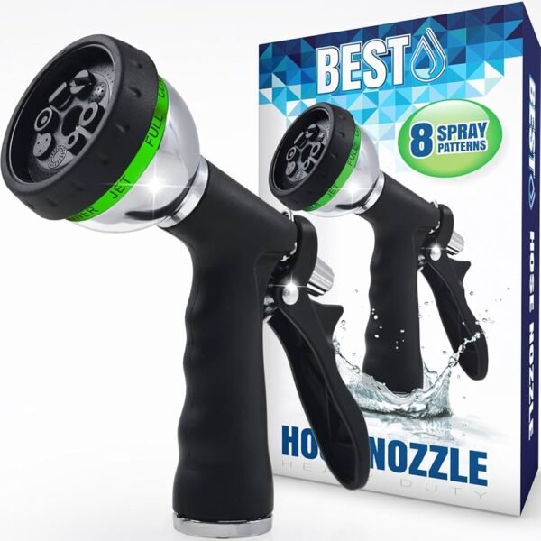 Best Garden Hose Nozzle (HIGH Pressure Technology) – 8 Way Spray Pattern - Image 1