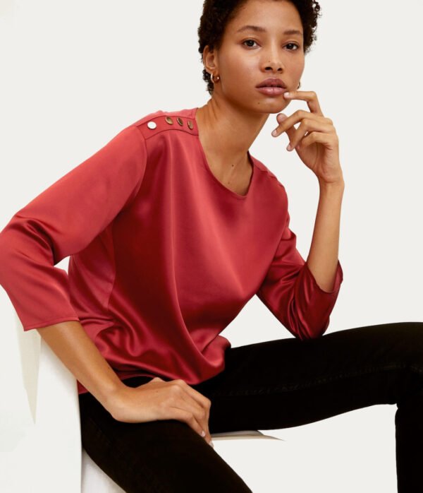 Buttoned Shoulder T-Shirt
